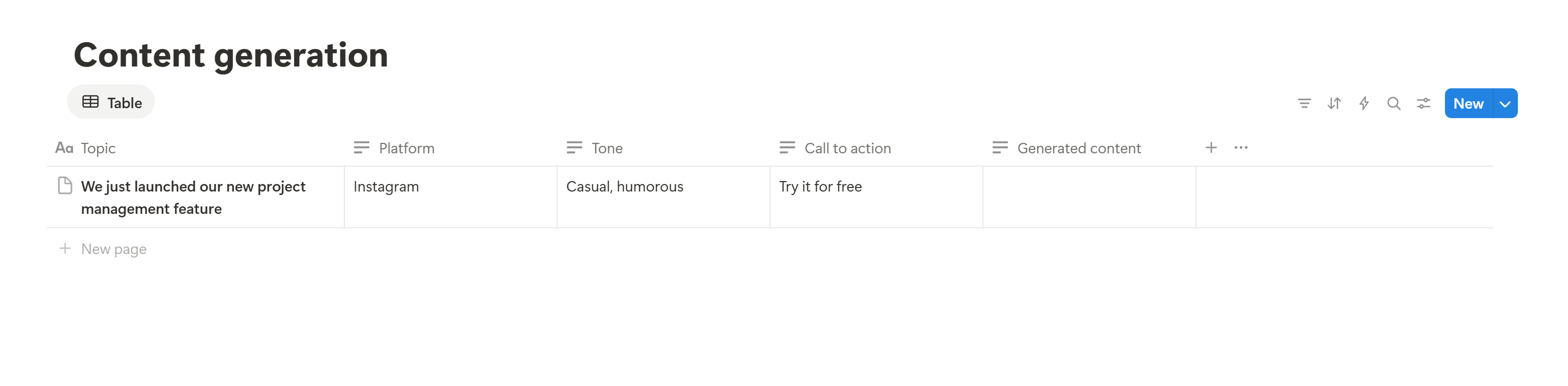 Notion database