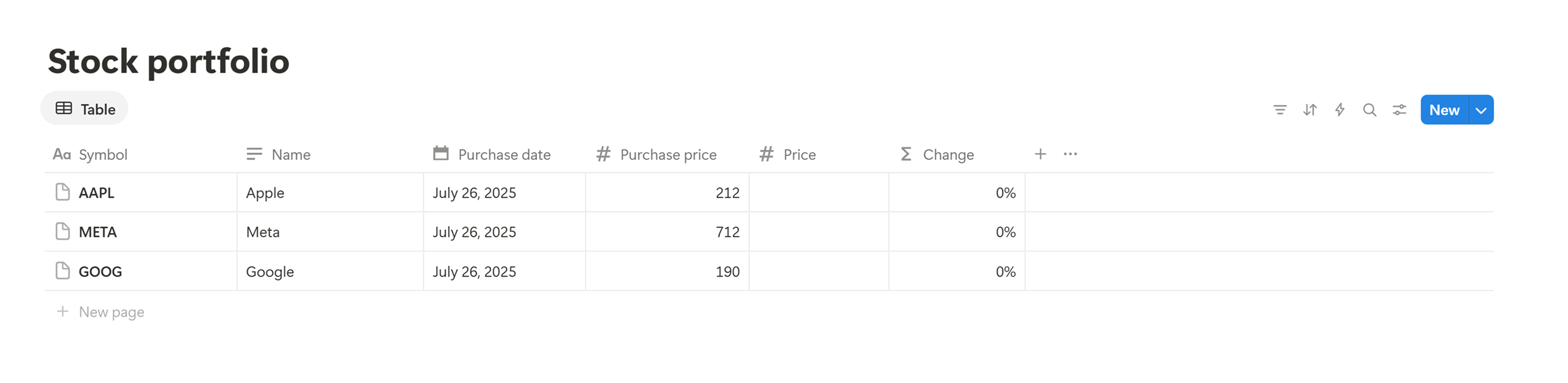 Notion database