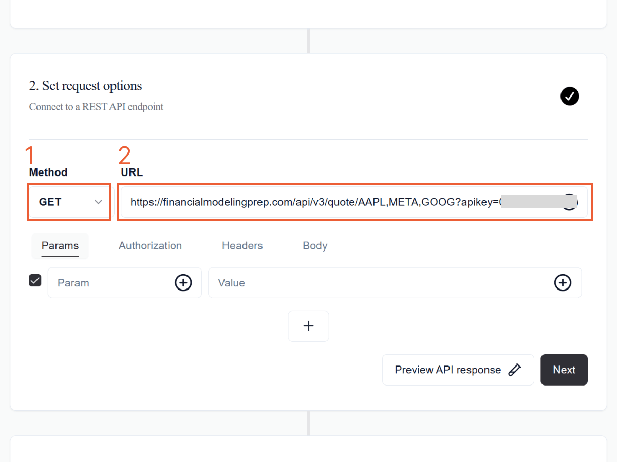 Configure request